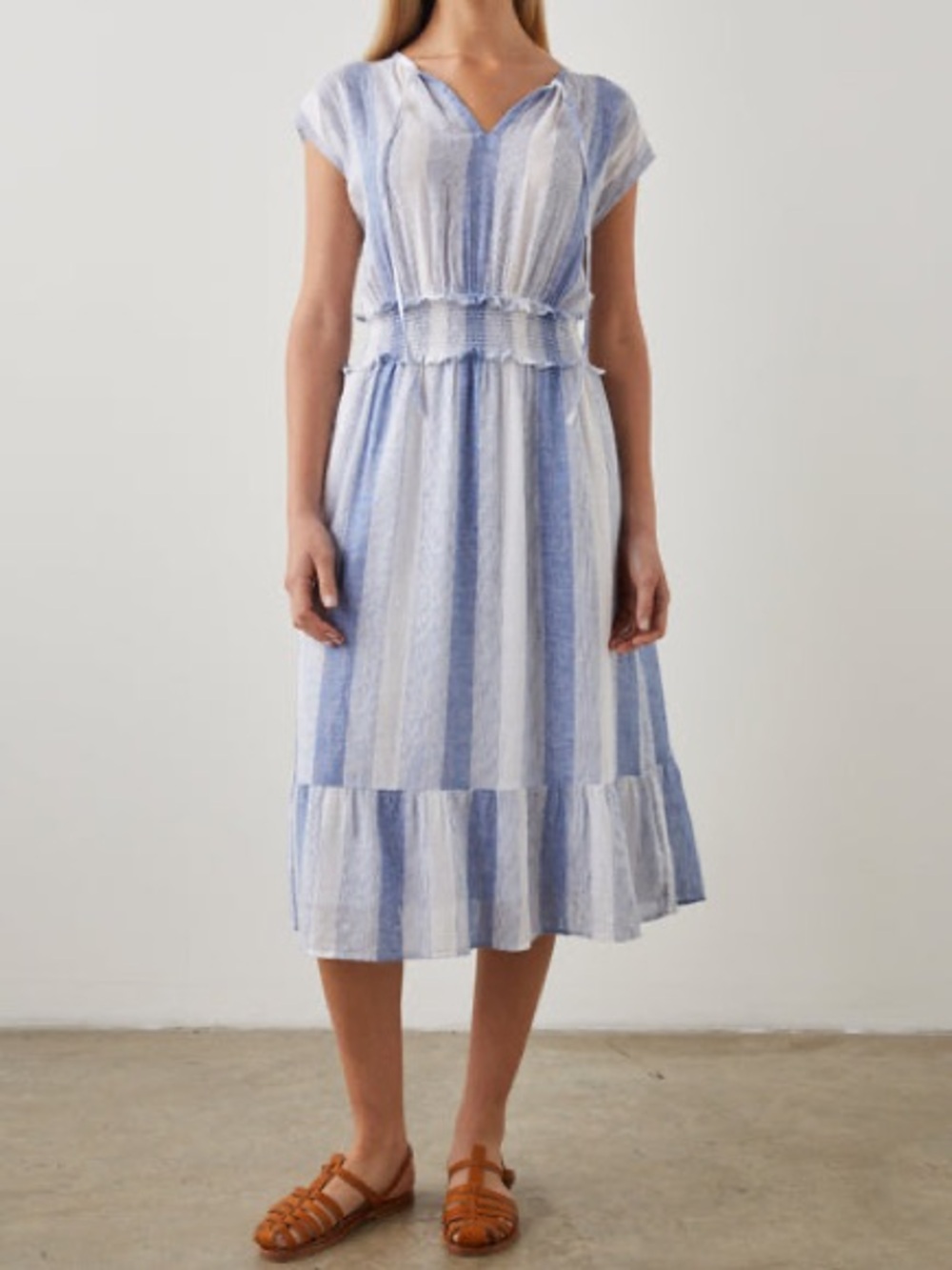 Rails Blue & White Ashlyn Midi Dress